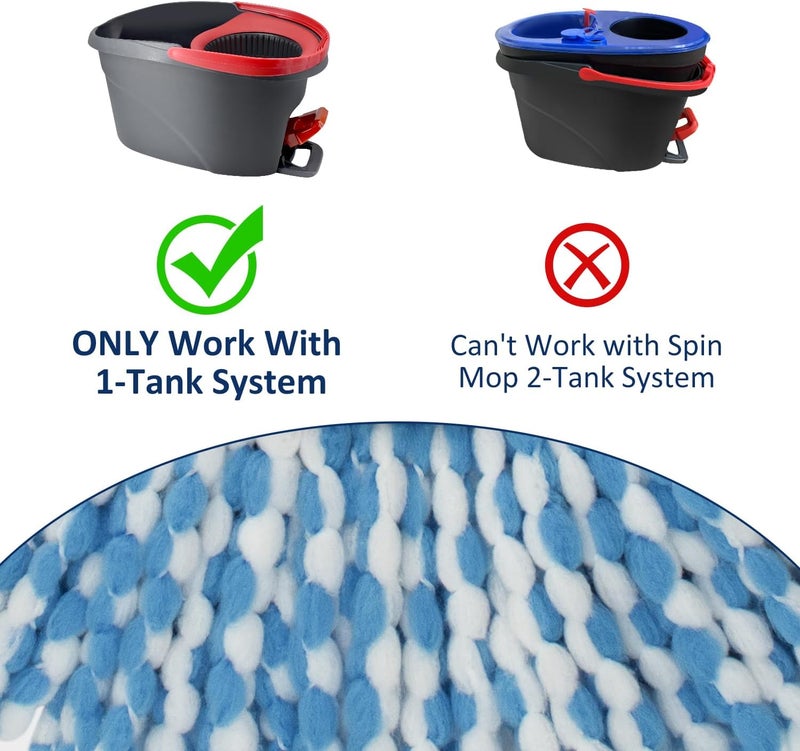GFRED 4 Pack Mop Head Replacement Compatiable with Oceda EasyWring,Mopping Refill Replace Head for EasyWring Spin Mop 1 Tank systerm - Microfiber, Easy to Replace,Deep Floor Cleaning and Machine Washable - Image 2